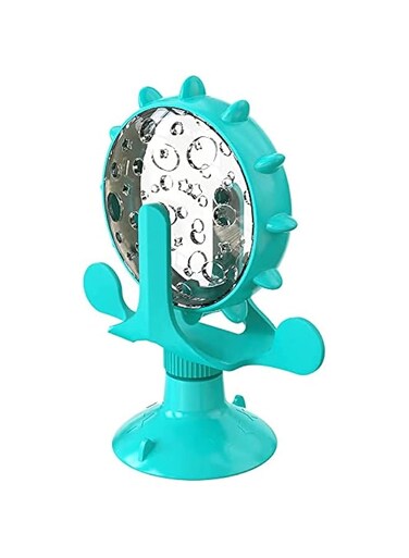 PETS EMPIRE Interactive Cat Toy, Windmill Cat Toys, Cat Wheel Treat Dispensing Slow Feeder Toy, Interactive Teasing Cat Toy with Bell 360&deg; Rotating &amp; Suction Cup, Cat Food Dispenser Toy for Cats