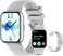 PEJE Smart Watches For Men,1.83" Display,Prayer Alerts,Arabic Support,Bluetooth Calls,1ATM Waterproof,Spo2/Hr/Sleep Tracking,123+ Sports Modes,7-Day Battery (280mah),Ios/Android.(Silver)