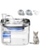 HomeChi Water Fountain for Cat and Dog, 2L Water Dispenser with 304 Stainless Steel Water Storage Tray for Dogs, Low Decibel Pet Drinking Water Fountain, with 1 Replacement Filter, 1 Adjustable Pump