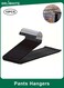 10 Pack Non-Slip Pants Hangers, Open-Ended Space-Saving Metal Trouser Hangers, Durable Anti-Rust S-Type Slacks and Jeans Hangers (Black)