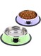 ANTOLE 2Pcs Cat Bowl Pet Bowl Stainless Steel Cat Food Water Bowl Non-Slip Rubber Base Small Pet Bowl Cat Feeding Bowls Set，Multicolor