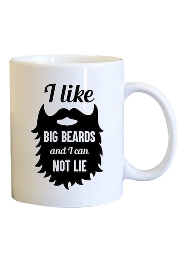 Your Wall Funny Beard Quotes Printed Coffee Mug White/Black
