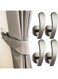 Lxeqiony 4 Pieces Curtain Holdback,Wall Mounted Hooks Drapery Tiebacks with Screws Metal Decorative Curtain Holdbacks Decorative Window Drapery Holder Curtain Hooks