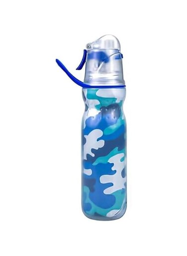 Spray Water Bottle Kids,590ML Cool Mist Water Bottle with Three-Layer Heat Insulation,Leakproof Drinking Bottle for Cycling and School &iuml;&frac14;&OElig;No BPA (Camo Blue)