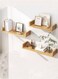 3-Tier Wall Hanging Display Rack/Decorate Storage Rack Fiberboard Khaki