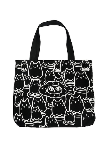 Azonee Cute Cats Canvas Tote Bag for Women with Zipper, Funny Purse with Cats Large Canvas Shoulder Bag Handbag, Reusable Cotton Canvas Tote Bag with Zip Perfect for School, Shopping, Work.