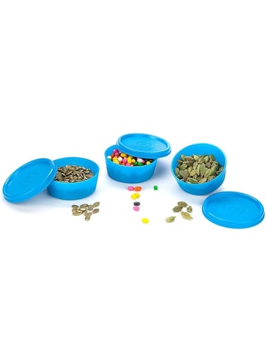 Signoraware Mini Mate Plastic Container Set, 70ml, Set of 3, Blue