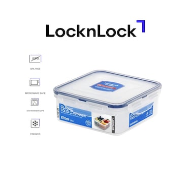LocknLock 870ml  Square Airtight Food Container with Divider - BPA-Free, Microwave, Freezer, and Dishwasher Safe