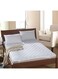 Linen Klub Double Size Quilted Mattress Protector ,144TC Cotton Blend with 4 sides Elastic Band and Non Woven Interlining Cotton Blend White 150x200cm