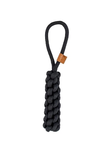 D&amp;D Home Kurt Braded Cone Plush Dog Toy - BLACK/36CM