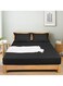 Home 100% Rayon Derived from Bamboo Cooling Fitted Sheet in Queen Size (150cm x 200cm), 40cm Deep Pocket, 2.5cm Wider Strong Elastic, Silky Smooth, Black