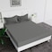 MAXQON Fitted Bed Sheet +2Pcs Pillow Covers, Super King Size 200x200+20cm, Color Grey