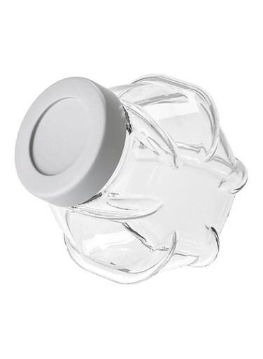 Star Shape Glass Jar With Metal Lid Clear/Grey 1.8Liters