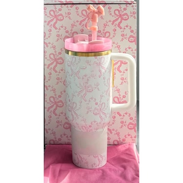 Stanley LoveShackFancy Floral Pink Insulated Tumbler with Handle &amp; Lid