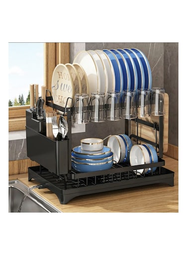 Dish Drying Rack&iuml;&frac14;&OElig;tainless Steel Dish Rack with Cutlery Utensil Holders for Kitchen&iuml;&frac14;&OElig;Organization and Storage