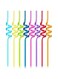 YHRY 10 Pcs Spiral Reusable Plastic Straws, Long Drinking Straws for Mason Jar Tumbler Cups Party Favors, Mixed Color