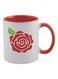 Red rose Printed Ceramic Mug Red/White