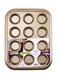 12-Cups Muffin Pan Gold 38x3.5x29.5cm