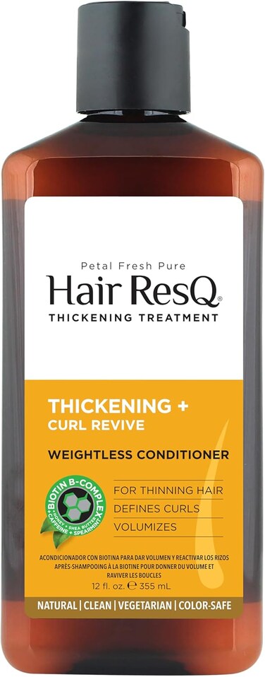 Hair ResQ Petal Fresh Curl Revive Conditioner, 355ml, With Organic Spearmint, Shea Butter &amp; Honey, To Define Curls, Volume &amp; Treatment For Thinning Hair, Paraben-Free, Sulfate-Free &amp; Vegan
