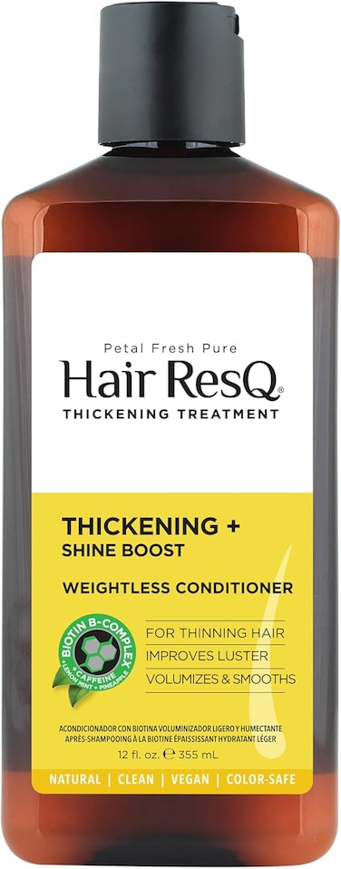 Hair ResQ Petal Fresh Thickening + Shine Boost Conditioner, 355ml, Organic Lemon Mint &amp; Pineapple, To Improve Luster, Volume, Smoothing &amp; And Hair Thicking, Paraben-Free, Sulfate-Free &amp; Vegan