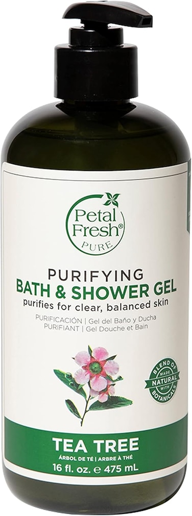 Petal Fresh Tea Tree Bath &amp; Shower Gel, Pure Purifying Daily Cleansing, Natural Body Gel, Vegan &amp; Cruelty Free, 16 oz, 475ml