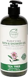 Petal Fresh Tea Tree Bath &amp; Shower Gel, Pure Purifying Daily Cleansing, Natural Body Gel, Vegan &amp; Cruelty Free, 16 oz, 475ml