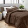 Premium Comforter Set with Cooling Bed Comforter &amp; 2 Pillow Shams - Chocolate, 160 x 220cm