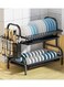 Dish Drying Rack Curve 2-Tier Dish Rack Set Large Rust-Proof Dish Drainer with Drip Tray Knife Holder Cutting Board Holder for Kitchen Dish Strainers Dish Dryer Rack for Counter