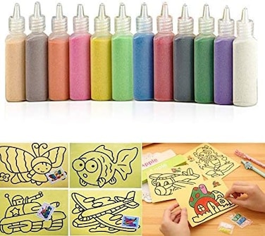 Shindel Kid's Colored Sand Art Kit With 10 Sheets- 12 Color (0.92 LB)