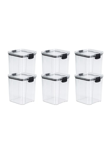 Set of 6 pieces 950ML Airtight Food Storage with Lid, Double Sealed Thick storage Jar, Leak Proof, Easy to Clean, BPA Free, Kitchen and Other Storage