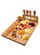 Cheese Board Set with 4 Stainless Steel Cheese Knives (14" x 11")