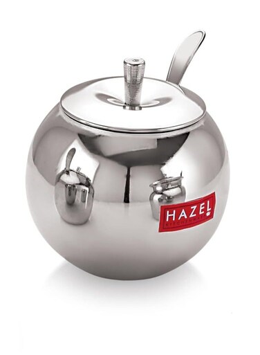 Stainless Steel Oil and Ghee Container With Spoon for Kitchen   320 ml Capacity Multipurpose Oil Container