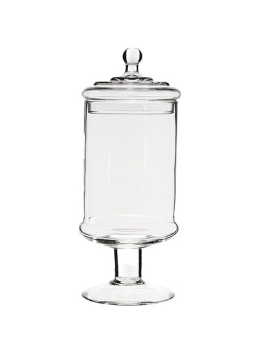 REKO 33 cm Glass Apothecary Jars Clear Elegant Storage Jar Decorative Candy Buffet Jars Wedding Candy Organizer Storage Canisters Small Home