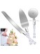 Pcs Wedding Cake Knife and Server Set Cake Knife with Crystal Handle Gifts for Wedding,Engagement,Anniversary,Birthday and Baby Shower Party