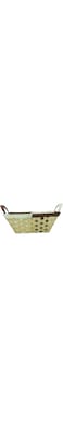 Plastic Hamper Basket Rounded Shape with Handles Durable Woven Tabletop Storage for Food Fruit Vegetables Serving for Home Organization (Design4, 38x18x23cm)