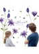 Beauenty Creative Background Wall Stickers, Suitable for Living Room, Bedroom, TV Background, Girls Bedroom 3D Stickers, Diy Wall Art Decoration Wall Stickers (Purple Lily Flowers wall)