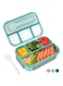 Excefore Bento Box for Adults and Kids, 1300ml Lunch Container with 4 Compartments and Fork, Leak-Proof, Safe for Microwave, Dishwasher, and Freezer, BPA-Free in Green
