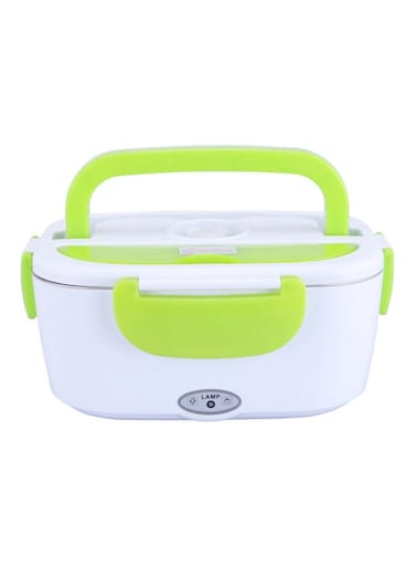 Portable Electric Lunch Box White/Green 23.8x10.8x10.8cm