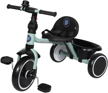 Lovely Baby Foldable Tricycle LB 266 for Toddlers Ages 1-3 Years, Compact Trike with EVA Wheels, Rear Basket, Seat Belt, Steel Frame &ndash; Lightweight Foldable Baby Trike