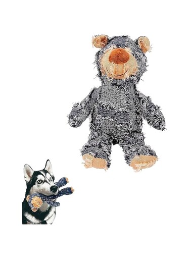 OSHIMA Indestructible Bear Dog Toy, Unbreakable Stuffed Plush Dog Toys, Interactive Bear Dog Toy Dog Companion for Heavy Chewers Durable Squeaky Dog Toys