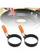 Egg Rings for Frying, 2024 New Stainless Steel Egg Rings Round Egg Cooker Rings, Pancake Shapers with Orange Silicone Handle Non-stick Egg Molds for Kitchen Breakfast Tool Egg Shaper (A-2Pcs Orange)