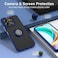 Case for Honor X7C Case Cover With 2Pack Screen Protector Metal Ring Holder Grip Kickstand Car Magnetic Mount Shockproof Matte Hard Back Bumper Case for Honor X7C Blue