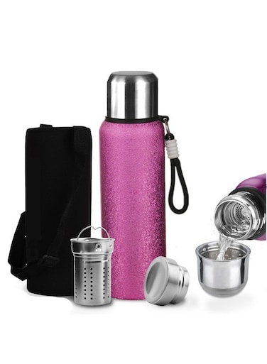 800ml/27oz with All-steel Cup Lid Advanced,Travel/Sports/Outdoor/Campsites Thermo Bottle Mug Flask, with Cup Sleeve - Handheld - Backpack-Style Cloth Sleeve,Thermos for Coffee and Tea,With Leakproof Lid,Steeping/Coffee and Brewing Functions Teapot Coffee Pot,Insulation and Cooling Performance,Water Bottles,316 Stainless Steel Food-Grade Material Large Capacity Bottle Thermo Purple