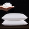 MAXQON Set of 2-Feather Bed Pillow Luxurious Comfort with Goose Feather and 100% Cotton Fabric, (White, Size 50x70 CM)