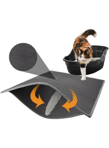 Generic Cat Litter Mat, Double Layer Waterproof Urine Proof Trapping Plastic Cat Litter Trapping Mat Washable Easy Clean Scatter Control, Less Waste