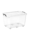 82L Clear Plastic Storage Box With Wheels &amp; Lockable Lid (Transparent) Transparent 82.0Liters