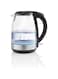 Arzum 1.7 Liter Glassy Kettle Electric Tea Water Boiler With Blue LED 2200 Watts Indicator Light Model - &lrm;AAEAR3071D1-1 Years Full Warranty, Glass