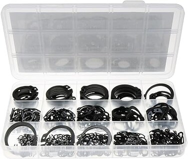 AL ARQAM 225 PCS Axle Circlip Set Black Alloy Steel Outer Circlip Retaining Ring Set
