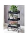 Babyclub 3-Tier Rolling Utility Carts Trolley Storage Cart with Handle Multifunctional Organization Cart ， Multifunctional Storage Rack (A10 BLACK)