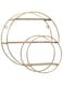 Floating Shelves Wall Mounted Shelf Sturdy Wood Golden Metal Decorative Shelf for Living Room Bedroom Bathroom Kitchen Office Living Room Laundry Room, Gold